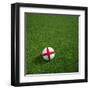 English Soccerball Lying on Grass-zentilia-Framed Art Print