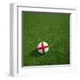 English Soccerball Lying on Grass-zentilia-Framed Art Print