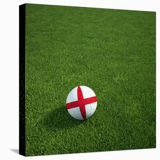 English Soccerball Lying on Grass-zentilia-Stretched Canvas