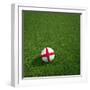 English Soccerball Lying on Grass-zentilia-Framed Art Print