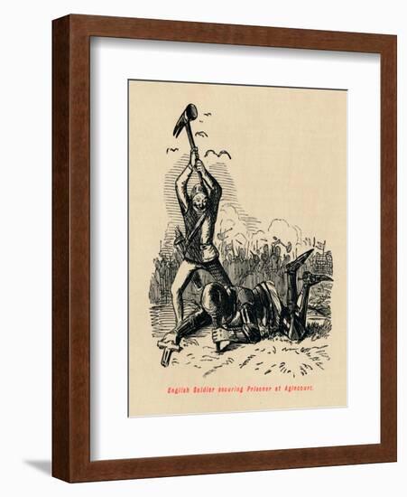 'English Soldier securing Prisoner at Agincourt', c1860, (c1860)-John Leech-Framed Giclee Print