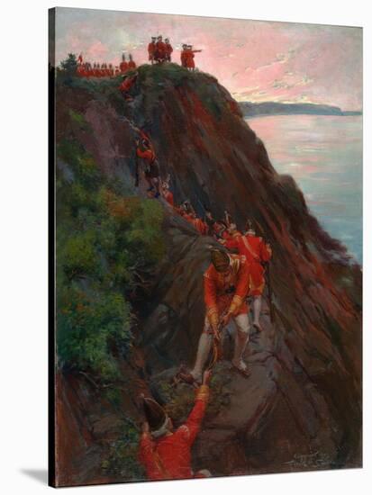 English Soldiers Scaling the Heights of Abraham in 1759, 1903-Frank Otis Small-Stretched Canvas