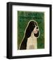 English Springer Spaniel (black and white)-John Golden-Framed Art Print