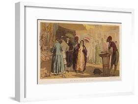 English Tourists in the Bazaar at Istanbul-null-Framed Art Print