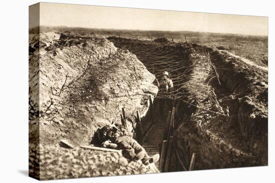 English Trench Between Bapaume and Arras (B/W Photo)-German photographer-Stretched Canvas