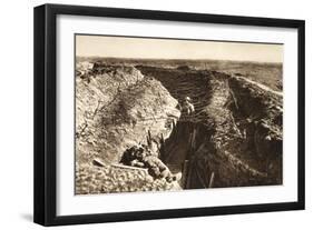 English Trench Between Bapaume and Arras (B/W Photo)-German photographer-Framed Giclee Print