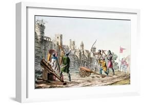 English Troops Attacking a French Town, Hundred Years War, 1337-1453-null-Framed Giclee Print