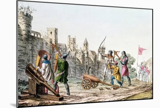 English Troops Attacking a French Town, Hundred Years War, 1337-1453-null-Mounted Giclee Print