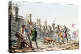 English Troops Attacking a French Town, Hundred Years War, 1337-1453-null-Stretched Canvas