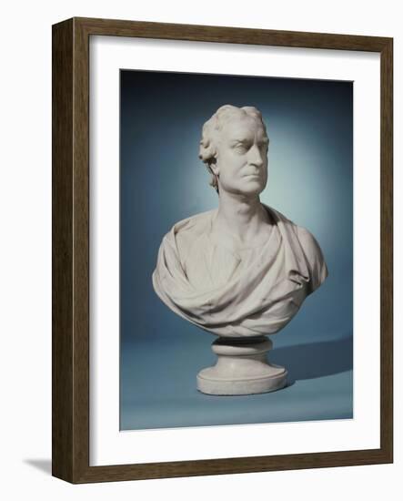 English White Marble Bust of Sir Isaac Newton (1643-1727)-Joseph Wilton-Framed Giclee Print