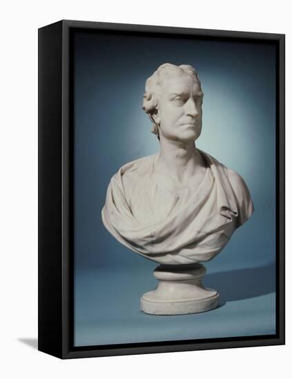 English White Marble Bust of Sir Isaac Newton (1643-1727)-Joseph Wilton-Framed Stretched Canvas