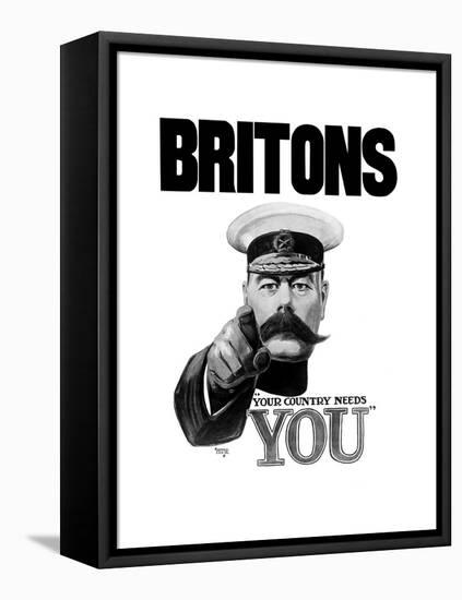 English World War I Propaganda Poster Featuring Lord Kitchener-null-Framed Stretched Canvas