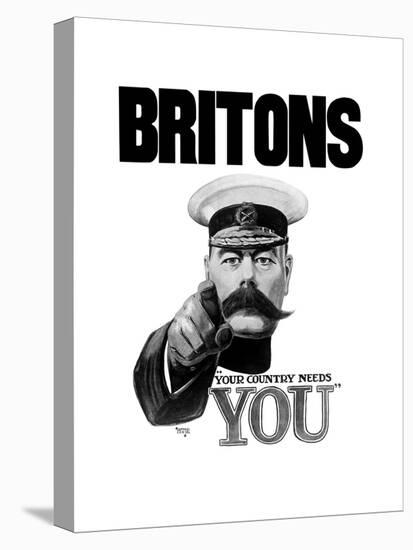 English World War I Propaganda Poster Featuring Lord Kitchener-null-Stretched Canvas