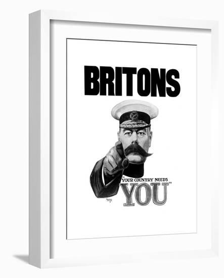 English World War I Propaganda Poster Featuring Lord Kitchener-null-Framed Art Print