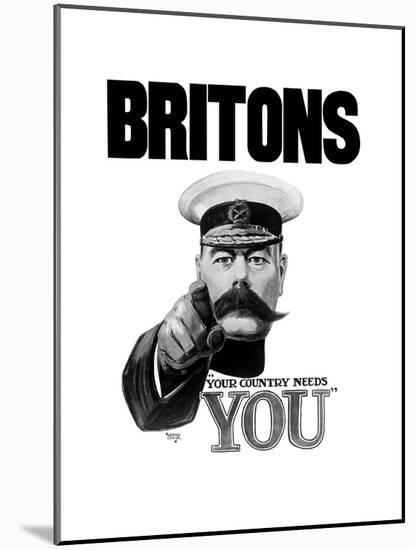 English World War I Propaganda Poster Featuring Lord Kitchener-null-Mounted Art Print
