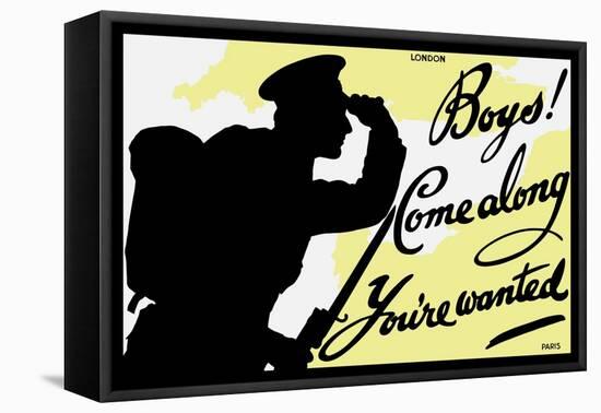 English World War One Propaganda Poster-Stocktrek Images-Framed Stretched Canvas