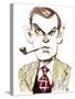 English writer Evelyn Waugh; caricature-Neale Osborne-Stretched Canvas
