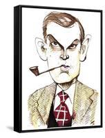 English writer Evelyn Waugh; caricature-Neale Osborne-Framed Stretched Canvas