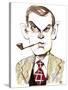 English writer Evelyn Waugh; caricature-Neale Osborne-Stretched Canvas