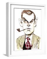 English writer Evelyn Waugh; caricature-Neale Osborne-Framed Giclee Print