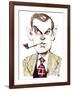 English writer Evelyn Waugh; caricature-Neale Osborne-Framed Giclee Print