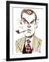 English writer Evelyn Waugh; caricature-Neale Osborne-Framed Giclee Print