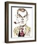 English writer Evelyn Waugh; caricature-Neale Osborne-Framed Giclee Print