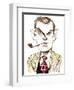 English writer Evelyn Waugh; caricature-Neale Osborne-Framed Giclee Print