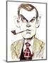 English writer Evelyn Waugh; caricature-Neale Osborne-Mounted Giclee Print