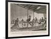 Englishmen Learn to Ride Johnson's Pedestrian Hobby Horse at the Riding School in the Strand London-null-Framed Art Print