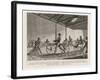 Englishmen Learn to Ride Johnson's Pedestrian Hobby Horse at the Riding School in the Strand London-null-Framed Art Print