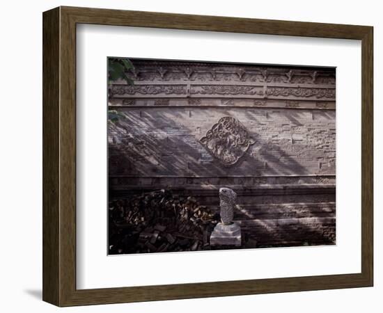 Engraved brickwork from the fourth courtyard at the Great Mosque in Xian-Werner Forman-Framed Giclee Print