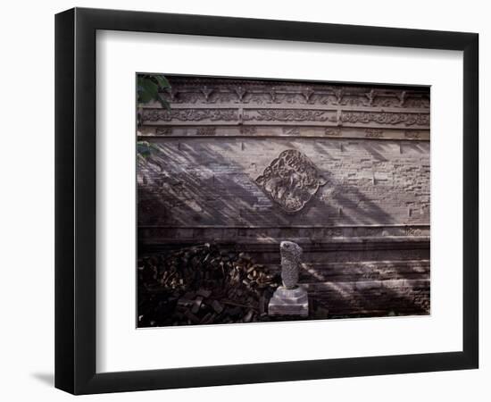 Engraved brickwork from the fourth courtyard at the Great Mosque in Xian-Werner Forman-Framed Giclee Print