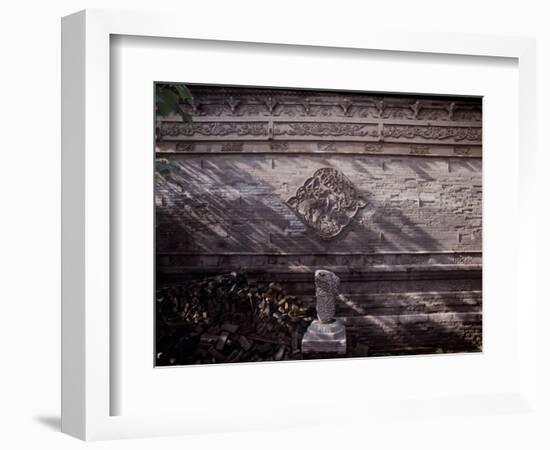 Engraved brickwork from the fourth courtyard at the Great Mosque in Xian-Werner Forman-Framed Giclee Print