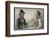 Engraved Cartoon Entitled "No Trust: The Momentous Question" by Nathaniel Currier-null-Framed Photographic Print