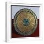 Engraved Gold Disk and Turquoise Mosaic, Artifact Originating from the Castle of Chichen Iza-null-Framed Giclee Print