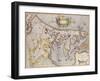 Engraved, Hand Colored Map of Holland, 1595-Gerardus Mercator-Framed Giclee Print