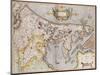 Engraved, Hand Colored Map of Holland, 1595-Gerardus Mercator-Mounted Giclee Print