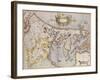 Engraved, Hand Colored Map of Holland, 1595-Gerardus Mercator-Framed Giclee Print