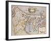 Engraved, Hand Colored Map of Holland, 1595-Gerardus Mercator-Framed Giclee Print