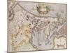 Engraved, Hand Colored Map of Holland, 1595-Gerardus Mercator-Mounted Giclee Print