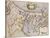 Engraved, Hand Colored Map of Holland, 1595-Gerardus Mercator-Stretched Canvas