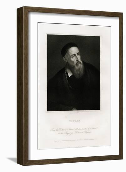 Engraved Portrait after a Self-Portrait-Titian (Tiziano Vecelli)-Framed Giclee Print