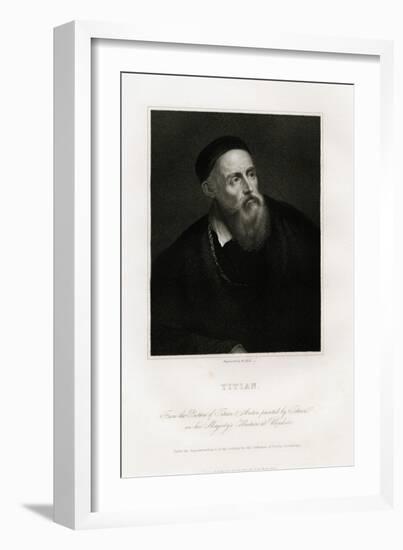 Engraved Portrait after a Self-Portrait-Titian (Tiziano Vecelli)-Framed Giclee Print