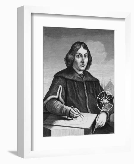 Engraved portrait o Nicolaus Copernicus.-Vernon Lewis Gallery-Framed Art Print