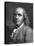 Engraved Portrait of Benjamin Franklin-null-Stretched Canvas