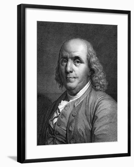 Engraved Portrait of Benjamin Franklin-null-Framed Giclee Print