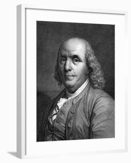 Engraved Portrait of Benjamin Franklin-null-Framed Giclee Print