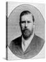 Engraved Portrait of "Dracula" Author Bram Stoker-null-Stretched Canvas
