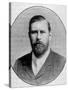 Engraved Portrait of "Dracula" Author Bram Stoker-null-Stretched Canvas